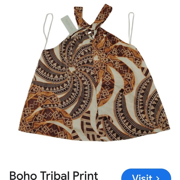 Patterned Halter Top.NWOT - Picture 2 of 10